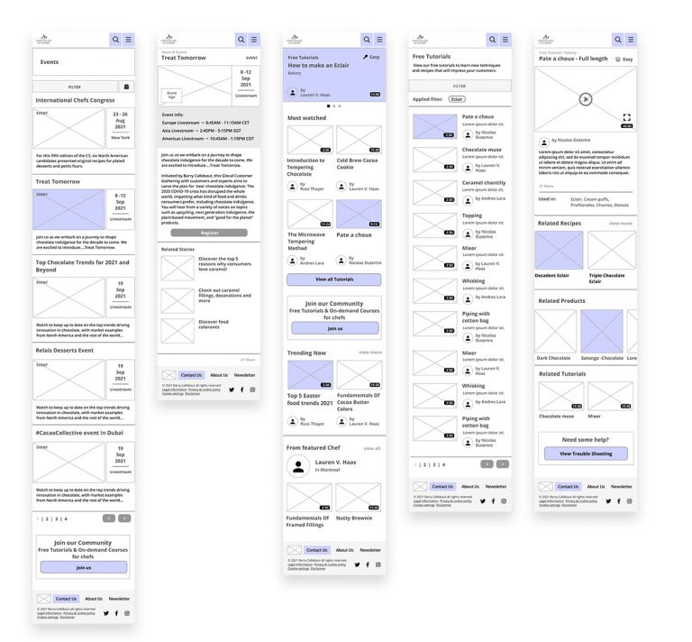 ChocolateAcademy-Wireframes